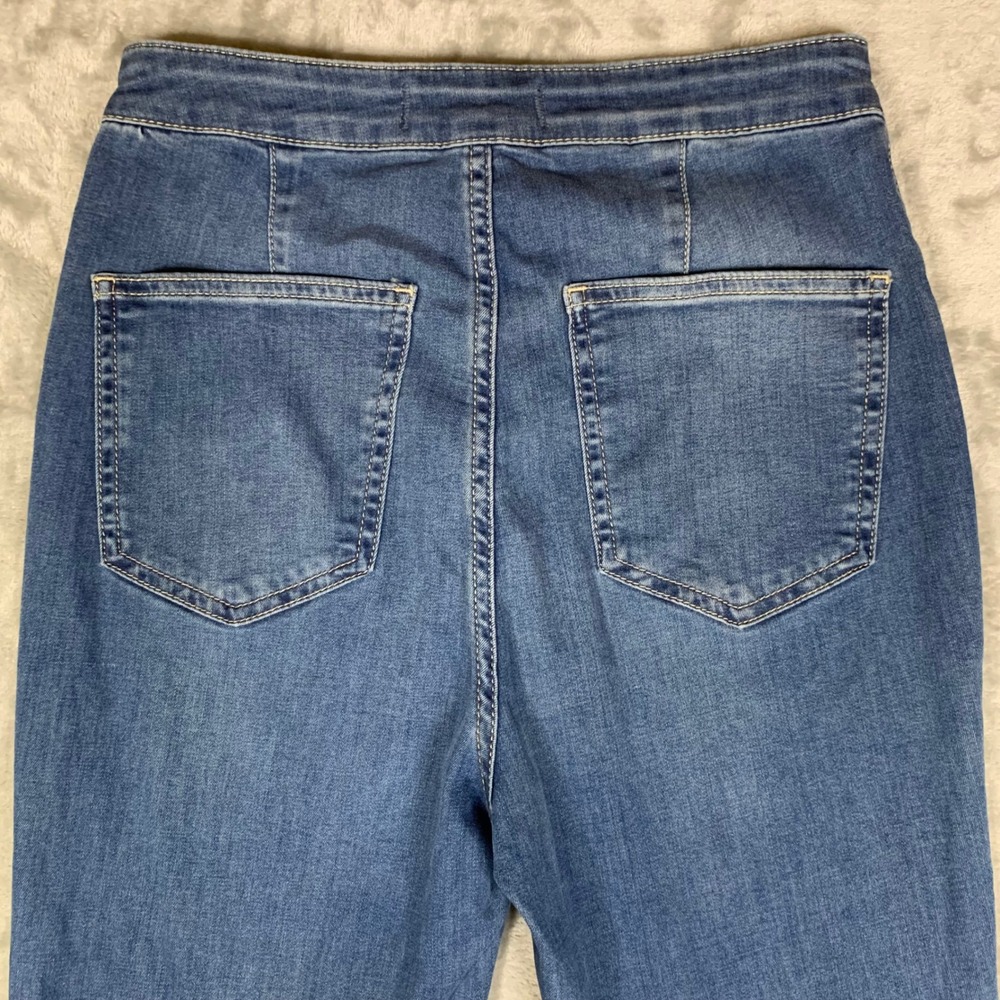 We The Free Just Float On Flare Jeans Blue Denim Bell Bottom 29 Hemmed 27"x32.5" - Picture 8 of 14